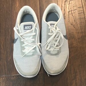 Nike Light Gray and White Athletic Shoes